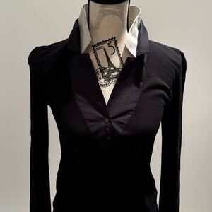 Chic Black Long Sleeve Women's Top